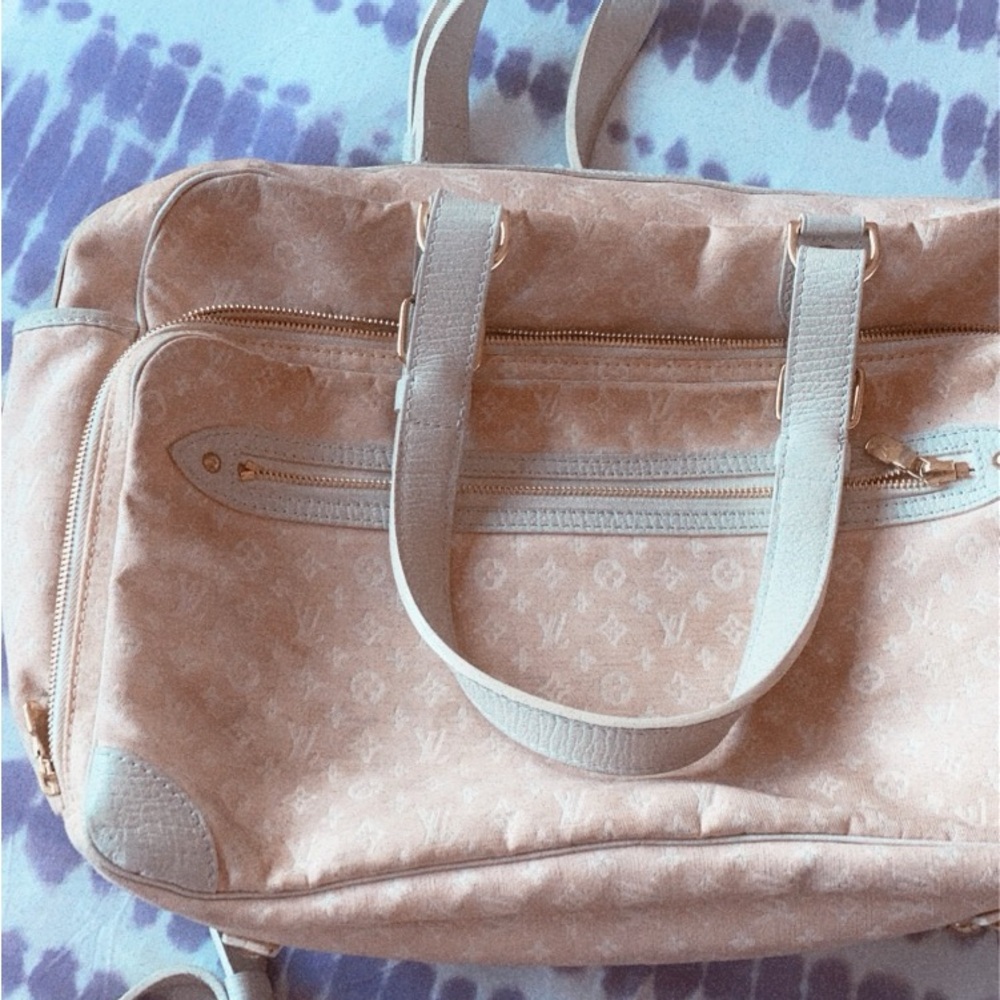Louis Vuitton Mini Lin Beige and pink Diaper Bag